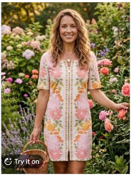 Spartina 449 Dresses & Skirts - Spartina 449 Floral Zip-Front Shift Dress – Size Medium